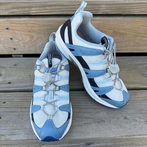 Dr Comfort Leather Sneakers Cross Trainer Refresh Elastic Lace 10 Walking Comfy